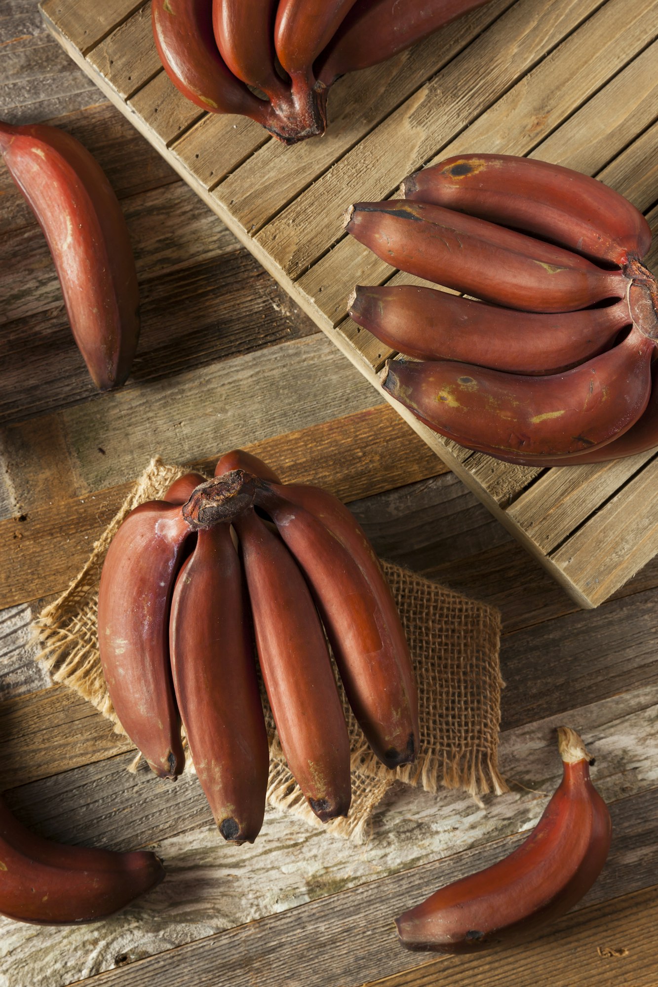 Raw Organic Red Bananas